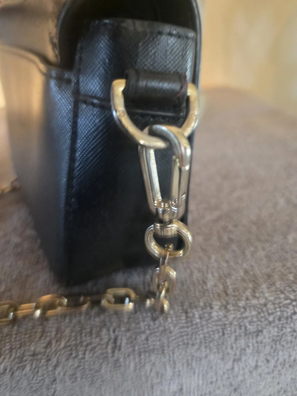 Tory Burch Black Leather Chain-Accent Crossbody